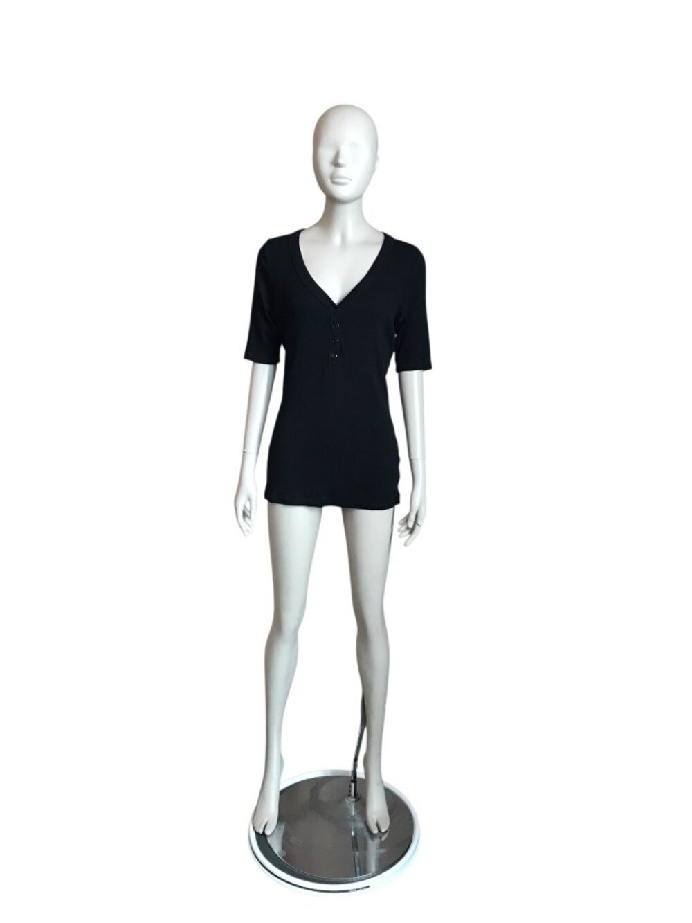 Torrid Black Short Sleeve Ribbed Top